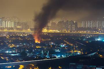 Image showing Fire accident in city