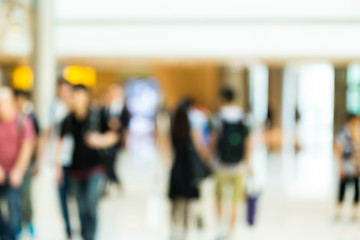 Image showing Blur view of crowded people in shopping center