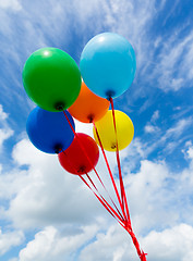 Image showing Colorful balloons in the sky