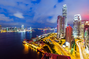 Image showing Crowded downtown and building in Hong Kong 