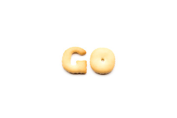 Image showing Word go biscuit isolated on white background 