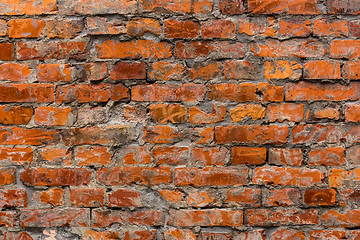 Image showing Ancient red brick wall