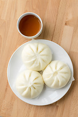 Image showing Chinese bun with tea