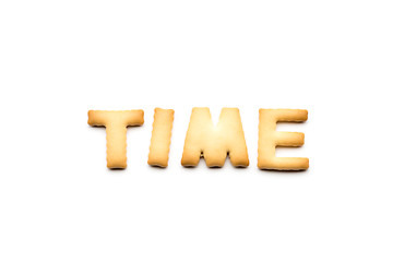 Image showing Word time biscuit isolated on white background 