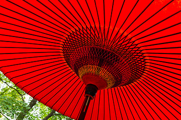 Image showing Japanese red umbrella