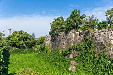 Image showing Wall fence of osaka castle in Japan