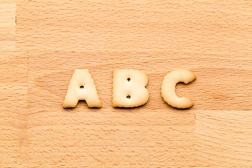 Image showing Letter ABC cookie over the wooden background