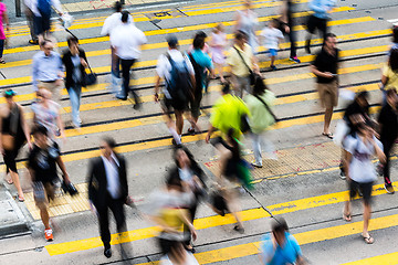 Image showing Bokeh view of Hong Kong Busy street