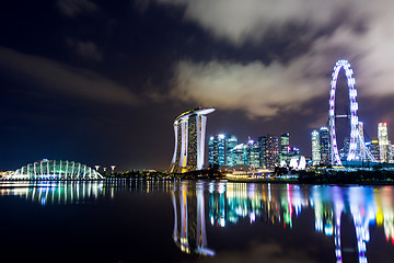 Image showing Singapore city skyline at night