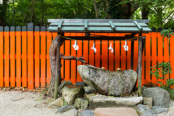 Image showing Water purification in temple