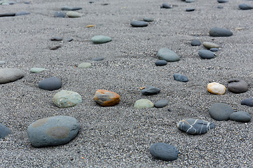 Image showing Pebbles on beach