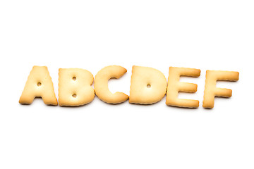 Image showing Letter ABCDEF biscuit isolated on white background 