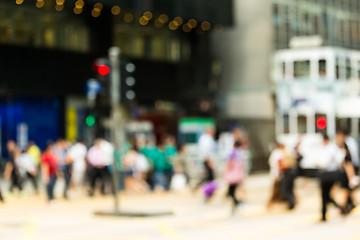 Image showing Busy pedestrian crossing at Hong Kong