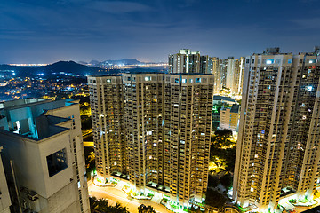 Image showing Hong Kong residential building at night