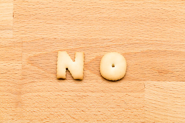 Image showing Word no biscuit over the wooden background