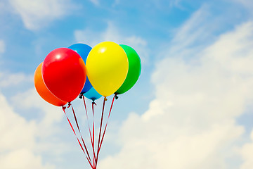 Image showing Multicolored balloons in the city festival