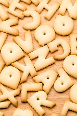 Image showing Baked Letter biscuit over the wooden table