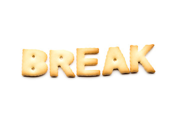 Image showing Word break biscuit isolated on white background 