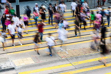 Image showing Busy pedestrian crossing in Hong Kong 