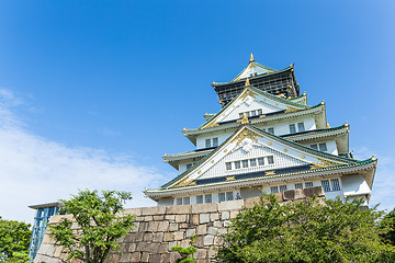 Image showing Osaka Castle with clear blue sky