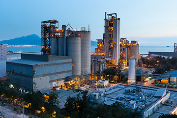 Image showing Petrochemical industry on sunset