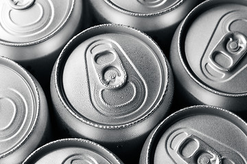 Image showing Condensation on the top of cans of drinks