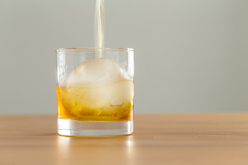 Image showing Whiskey flow in a glass