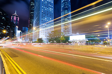 Image showing Hong Kong commerical district with busy traffic