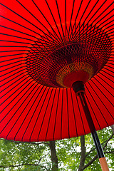 Image showing Japan traditional red umbrella