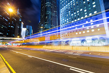 Image showing Hong Kong busy road at night