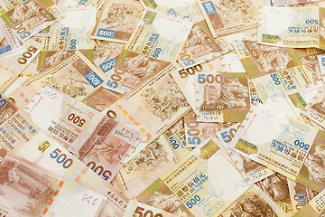 Image showing Stack of five hundred Hong Kong Dollar