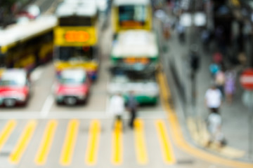 Image showing Blurred background crowded people in Hong Kong city