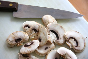 Image showing Sliced mushrooms