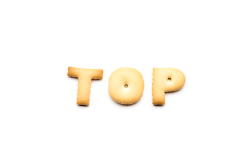 Image showing Word top biscuit isolated on white background 