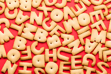 Image showing Assorted word biscuit