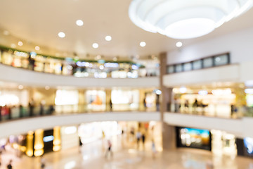 Image showing Blurred image of shopping mall with bokeh