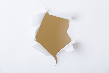 Image showing Hole in the paper with torn sides