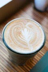 Image showing Coffee with heart pattern 