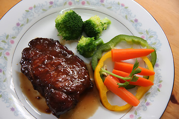 Image showing Porkchop with vegetables