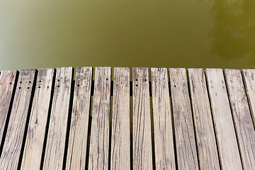 Image showing Wooden floor over the river