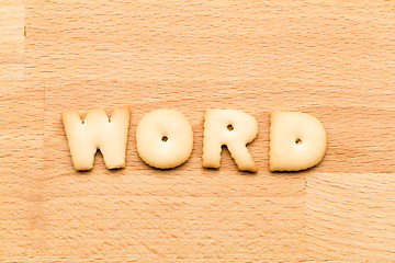 Image showing Letter word cookie over the wooden background