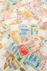 Image showing Background of Hong Kong currency banknotes