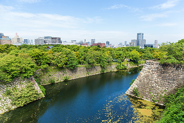 Image showing Moat of Osaka Castle in Osaka, Japan 