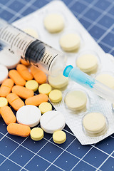 Image showing Pills and syringe