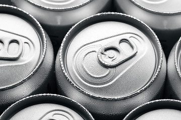 Image showing Cold canned drinks 