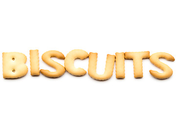 Image showing Word biscuits isolated on white background 