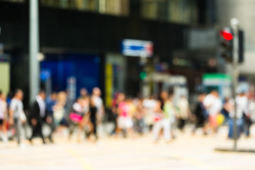 Image showing Crosswalk and pedestrian at street in hong kong