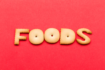 Image showing Foods cookie over the red background