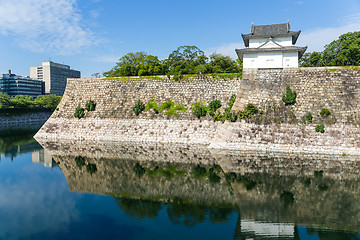 Image showing Turret of the osaka castle in Japan