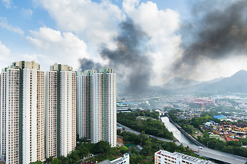 Image showing Fire accident in apartment building